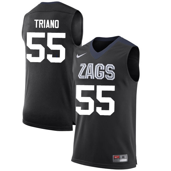 Men #55 Dustin Triano Gonzaga Bulldogs College Basketball Jerseys-Black - Click Image to Close
